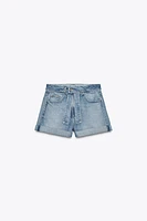 SHORT EN JEAN TRF CEINTURE