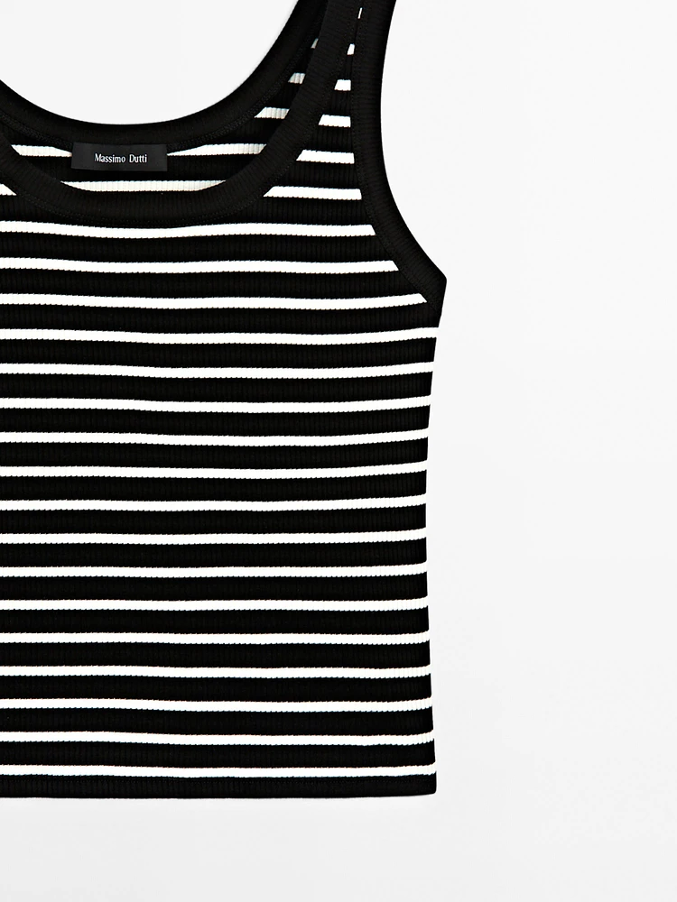Stripe print vest top