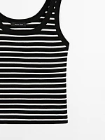 Stripe print vest top