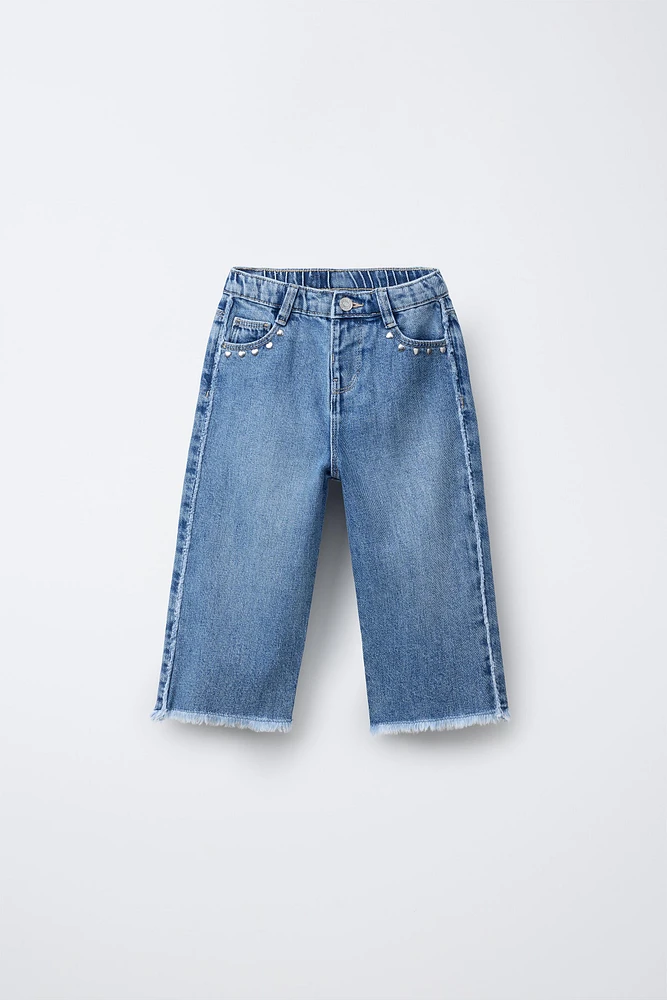 JUPE-CULOTTE EN JEAN AVEC CŒURS