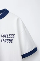 VARSITY TEXT RAISED T-SHIRT
