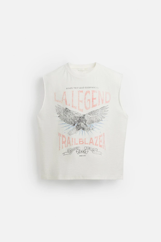 T-SHIRT DÉLAVÉ TANK À IMPRIMÉS