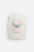 T-SHIRT DÉLAVÉ TANK À IMPRIMÉS