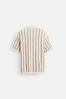 VERTICAL STRIPED KNIT SHIRT