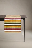 CHEMIN DE TABLE COTON RAYURES MULTICOLORES