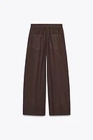 ZW COLLECTION POPLIN WIDE LEG PANTS