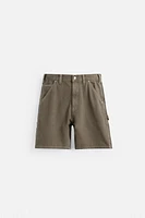CARPENTER POCKET DENIM SHORTS