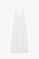 POPLIN MIDI DRESS WITH STRAPS