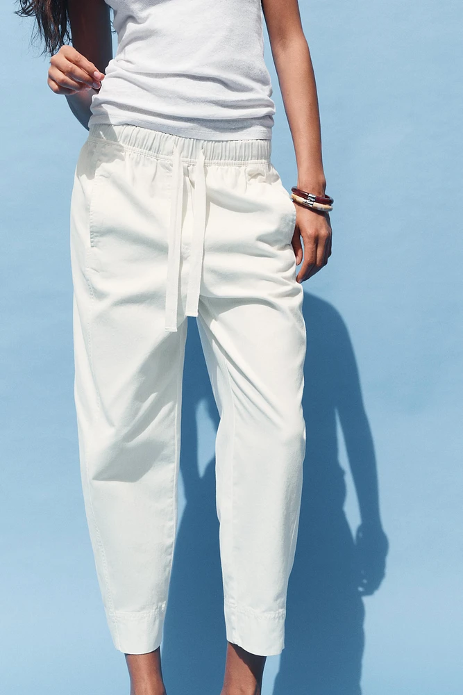PANTALON EN COTON À TAILLE ÉLASTIQUE