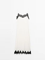 Robe longue nuisette contrastante