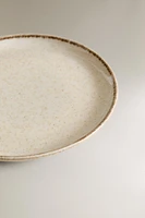 PORCELAIN SIDE PLATE WITH ANTIQUE FINISH RIM