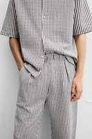 RELAXED FIT SEERSUCKER PANTS