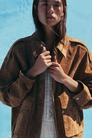100% SUEDE BOMBER JACKET WITH POCKETS