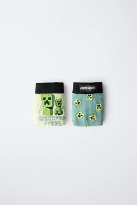 6-14 ANS/ LOT DE DEUX BOXERS MINECRAFT © MOJANG AB. ™