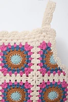 RUFFLED CROCHET KNIT TOP