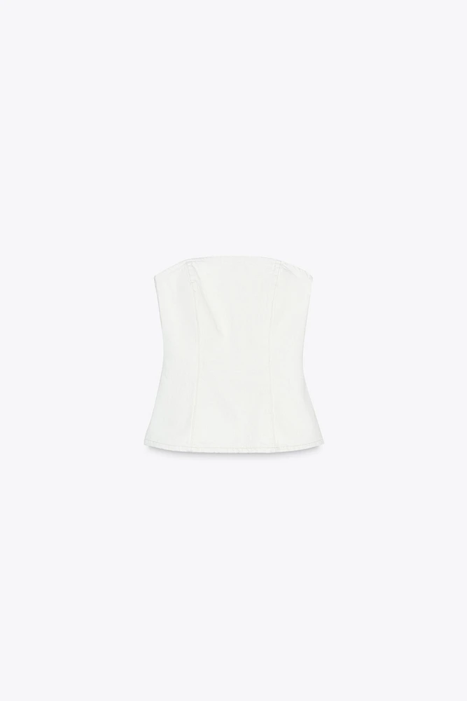TOP BANDEAU DENIM TRF