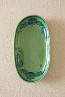 PLAT GRÈS OVALE FLEURS