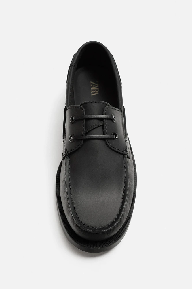 LEATHER DECK SHOES