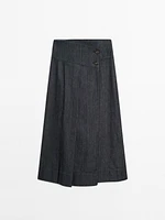 Jupe midi denim coton