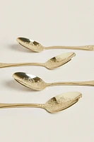 PACK OF DESSERT SPOONS WITH DECORATIVE ENGRAVING (PACK OF 4)