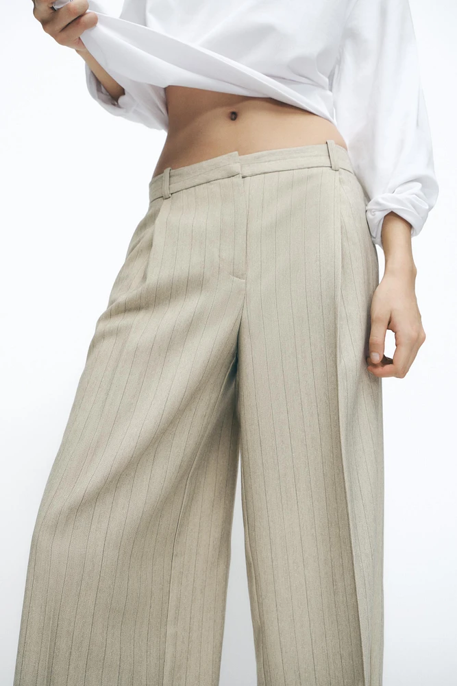 STRIPED HERRINGBONE PANTS