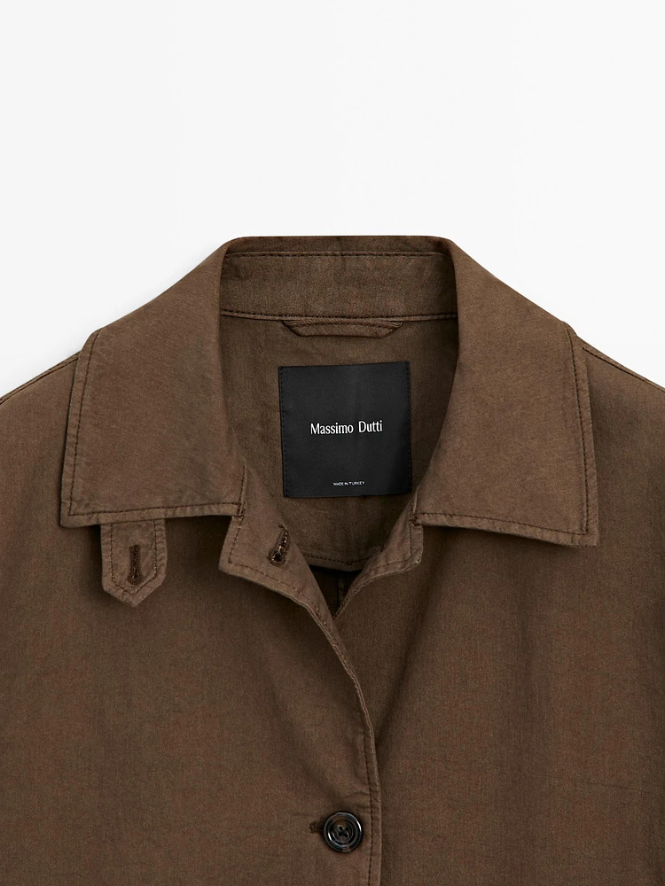 Cotton blend trench coat