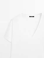 T-shirt 100 % coton à col en V