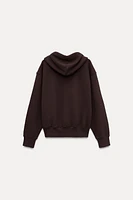 WASHED EFFECT ZIP SWEATSHIRT