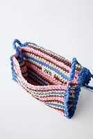 RAFFIA EFFECT CROSSBODY BAG