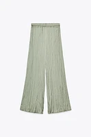 PANTALON SATINÉ CEINTURE LACET