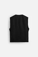 GILET CROISÉ 100 % LIN