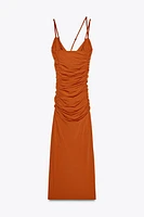 DRAPED RUCHED MAXI DRESS