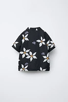 CHEMISE IMPRIMÉE FLEURS ET INSCRIPTION