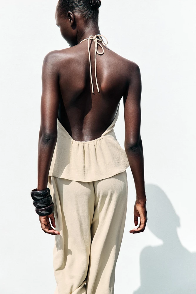 COMBINAISON LONGUE HALTER EFFET DEUX PIÈCES