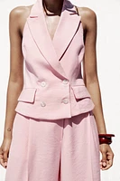 HALTER NECK DOUBLE BREASTED VEST