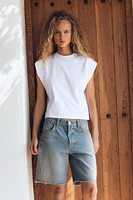 T-SHIRT SANS MANCHES EFFET DÉLAVÉ