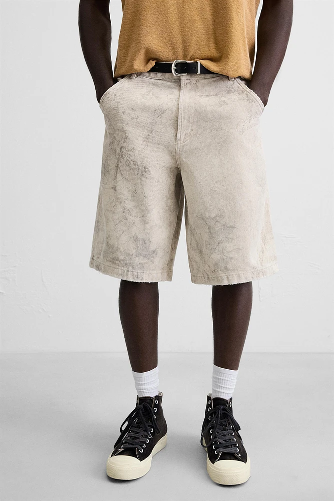 WASHED ABSTRACT PRINT SHORTS