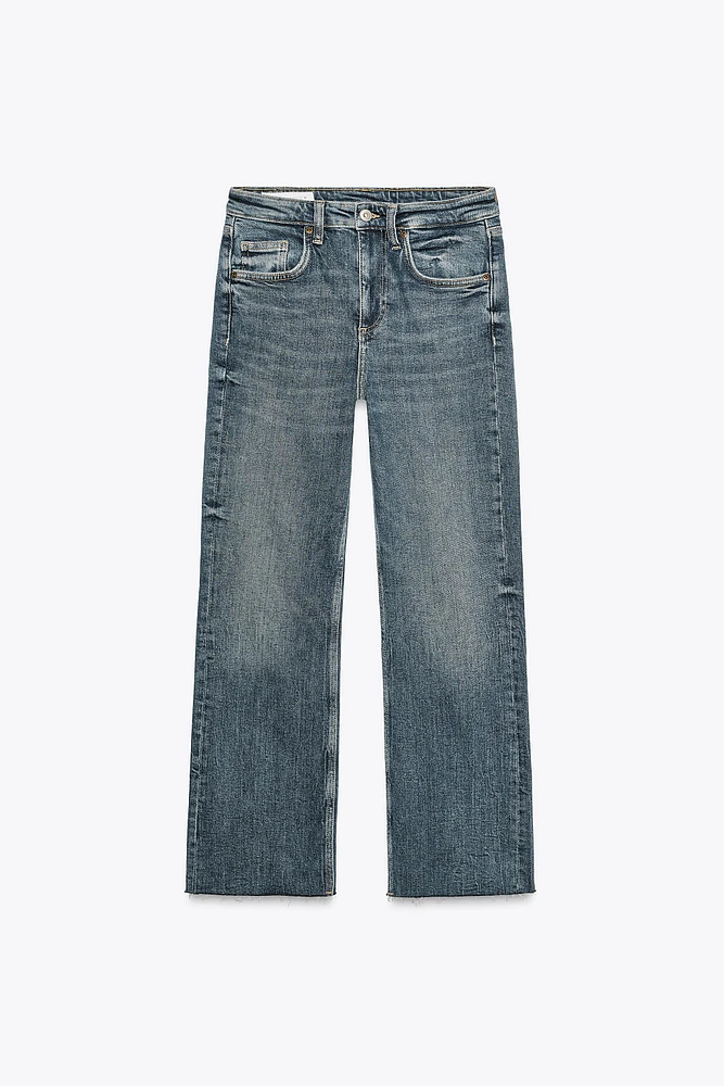 FLARED CROPPED HIGH WAIST TRF JEANS
