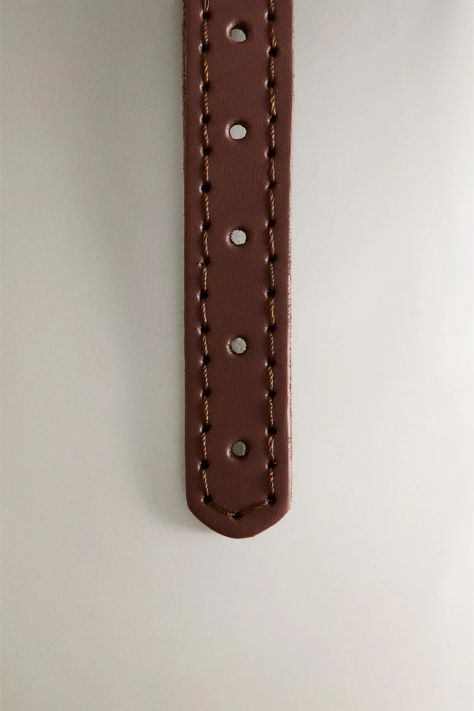 LEATHER AND ROPE DOG NECKLACE