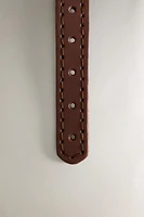 LEATHER AND ROPE DOG NECKLACE