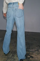 ZW COLLECTION MID-RISE RIPPED STRAIGHT JEANS