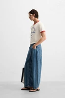 STRIPED RELAXED FIT JEANS