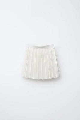 BOX PLEAT KNIT SKIRT