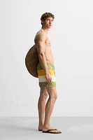 TIE DYE PRINT MID-LENGTH SWIMSUIT