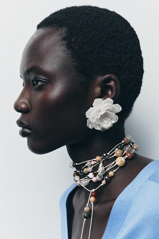 BOUCLES D'OREILLES FLEUR RELIEF