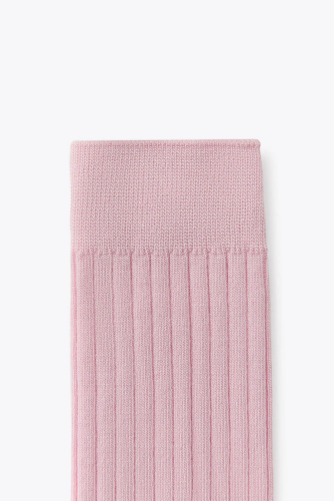 RIBBED SOCKS WITH VISCOSE