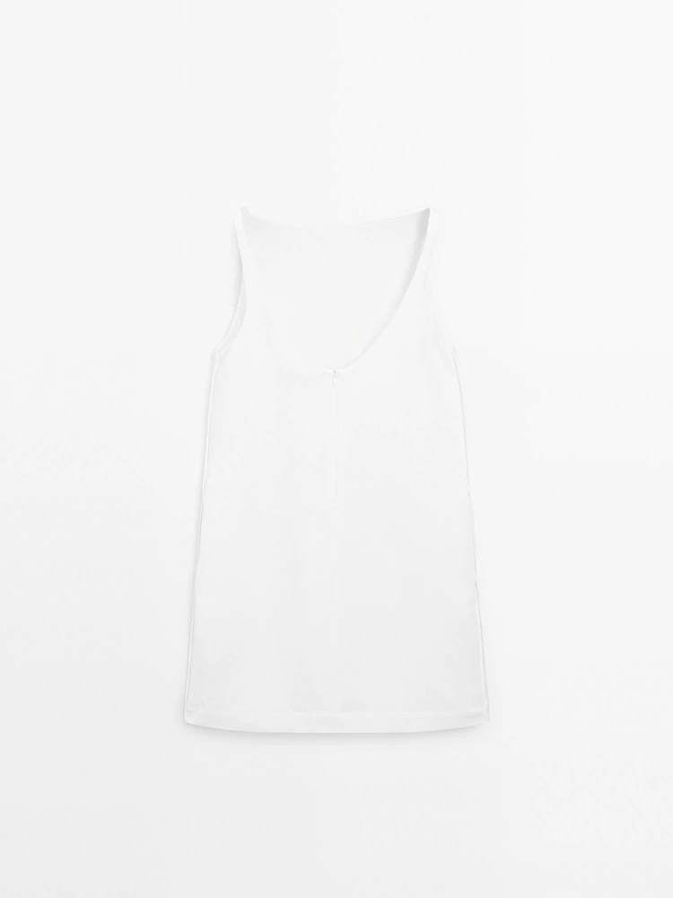 Flowing linen blend mini dress