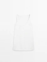 Flowing linen blend mini dress