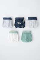 6-14 ANS/ LOT DE CINQ BOXERS IMPRIMÉS
