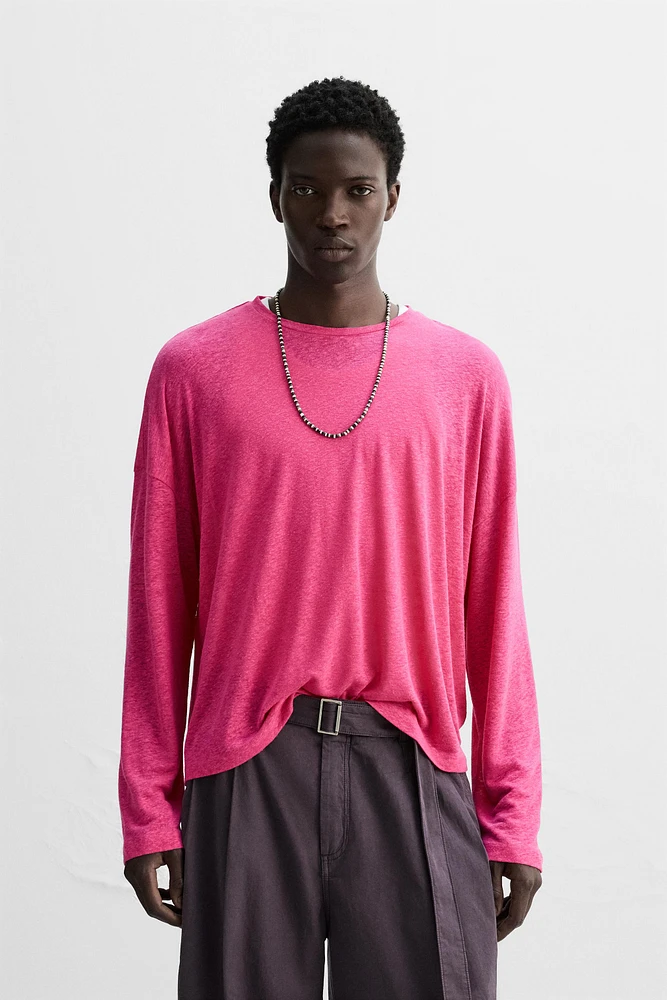 VISCOSE LINEN T-SHIRT